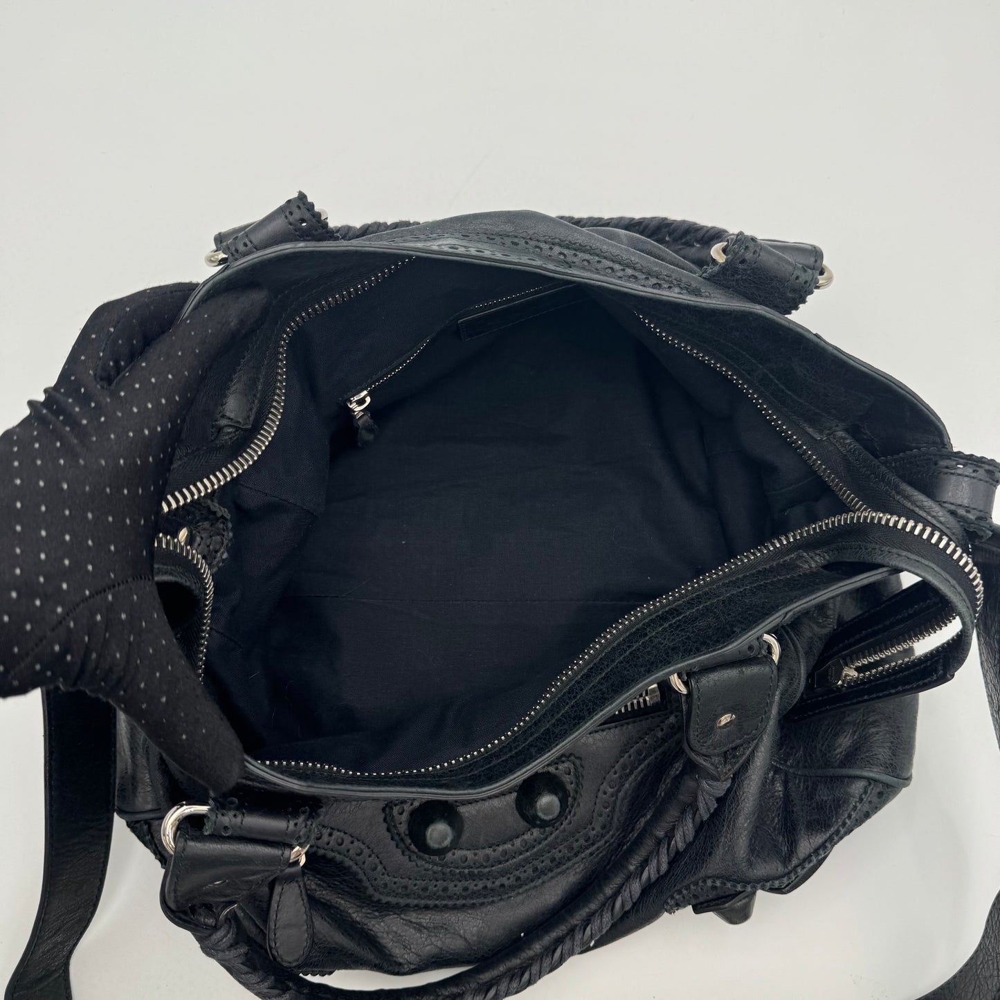 Balenciaga Black Leather Giant Brogues Velo