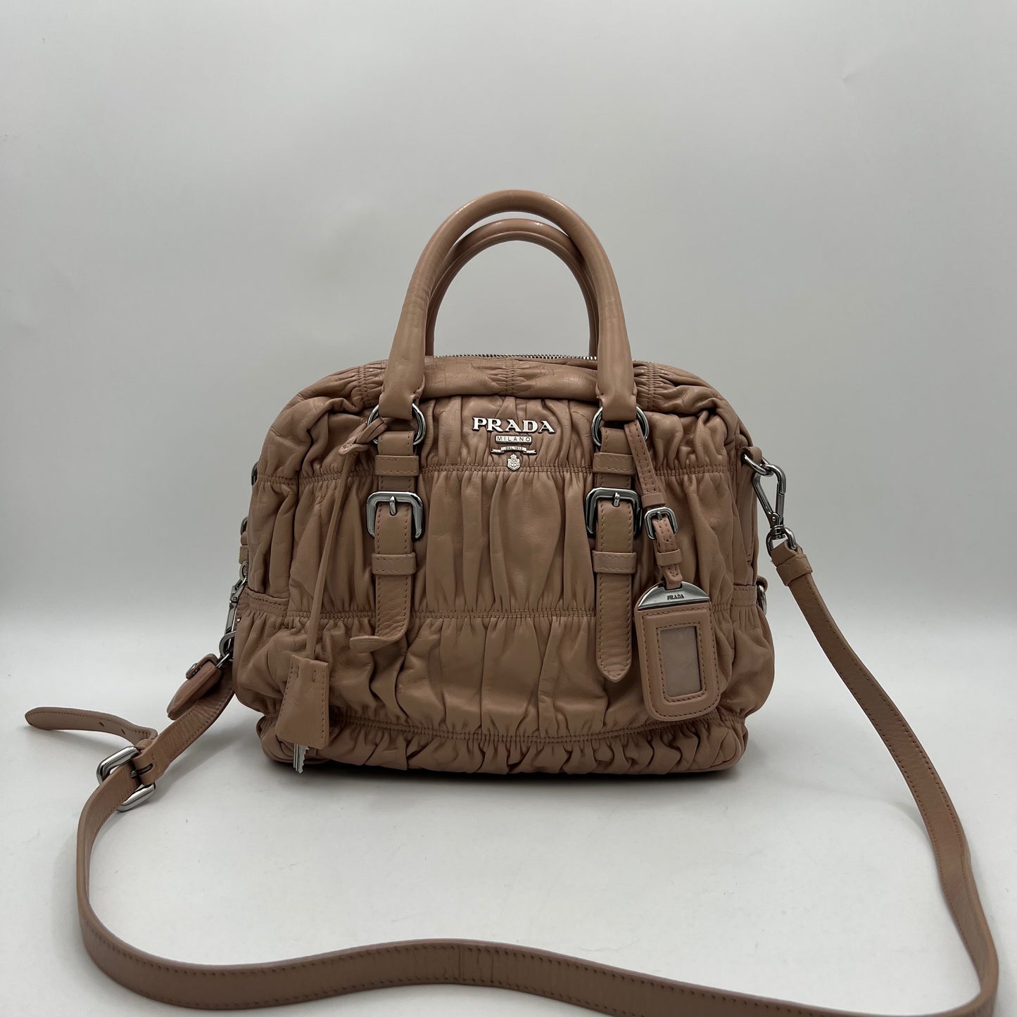 Prada Nude Pink Nappa Gaufre Handbag