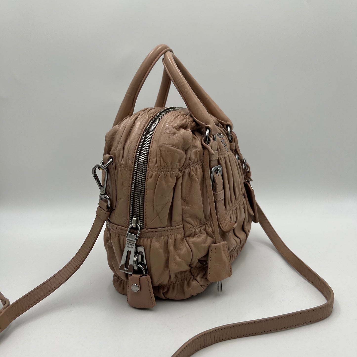 Prada Nude Pink Nappa Gaufre Handbag