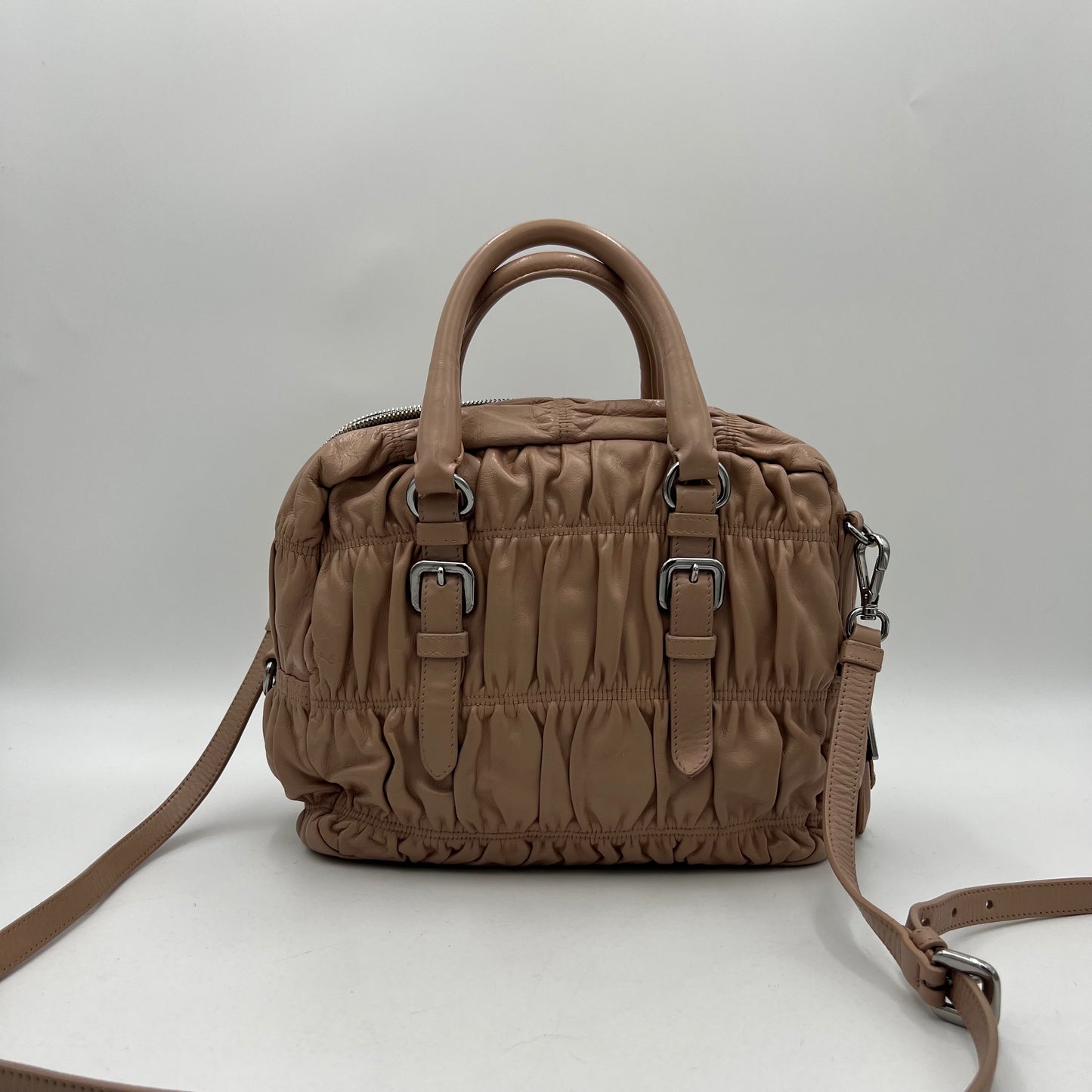Prada Nude Pink Nappa Gaufre Handbag
