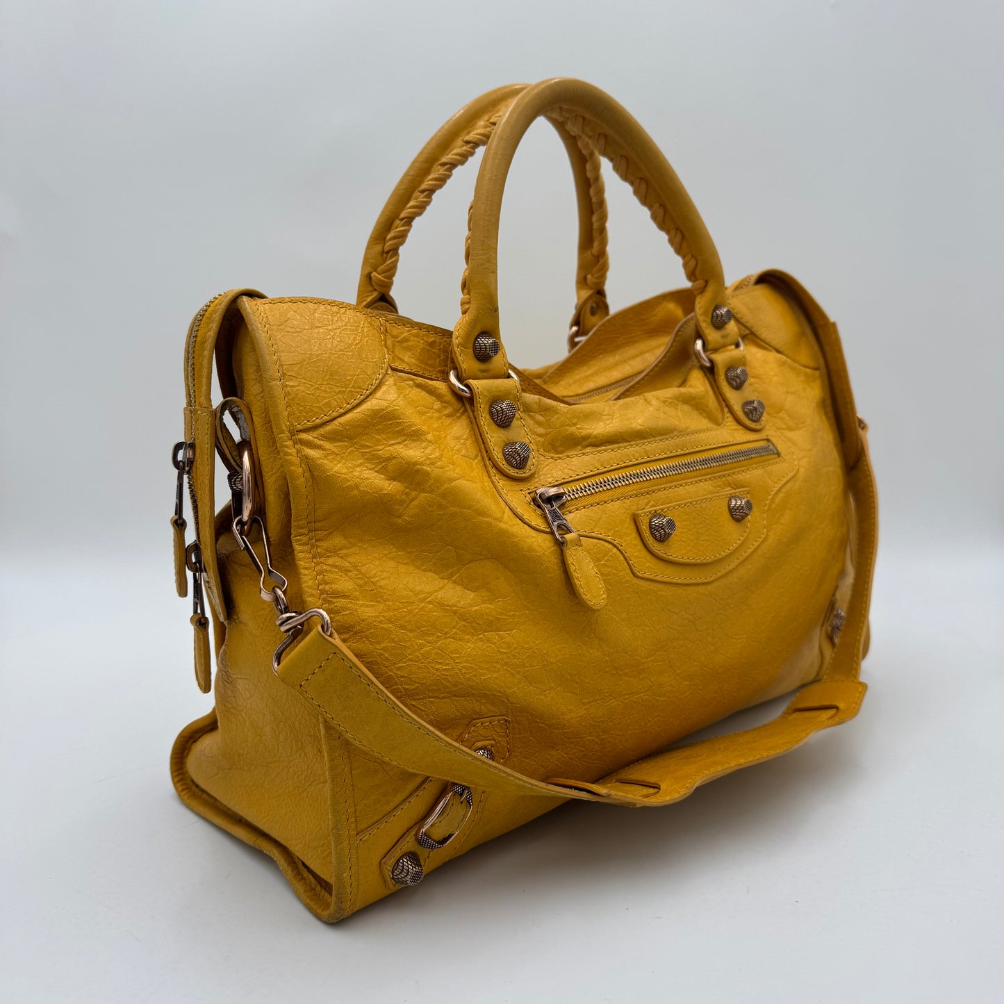 Balenciaga Mustard Yellow Leather Giant 12 City RGHW