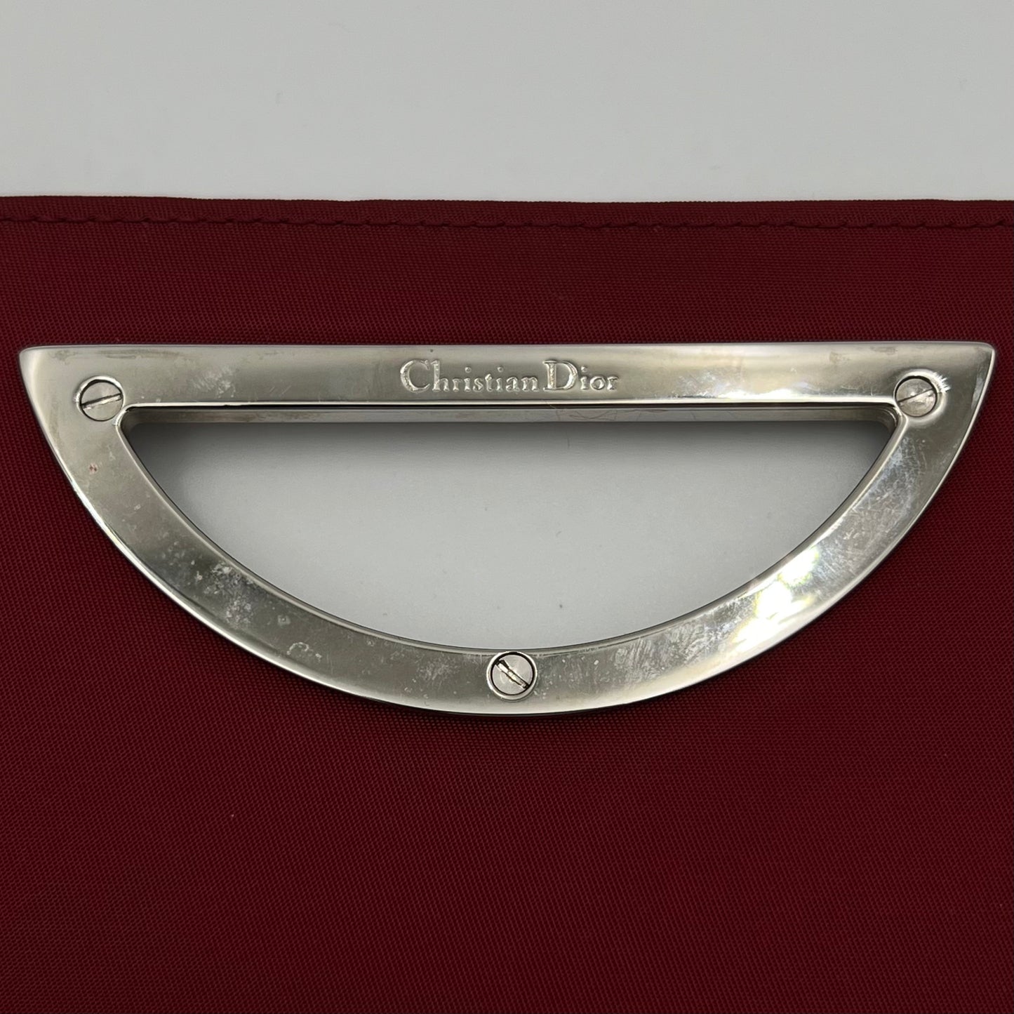 Christian Dior Red Trotter Patent Leather Malice Pearl Baguette