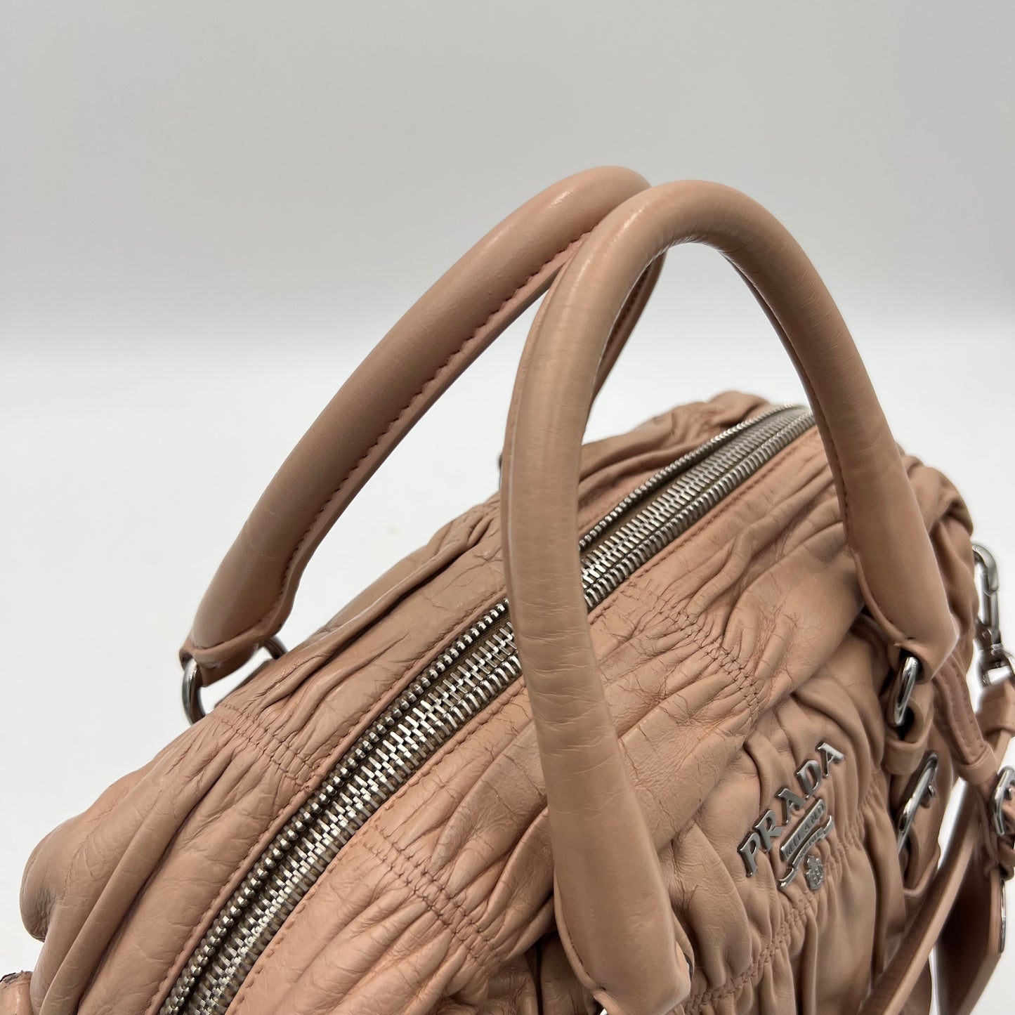 Prada Nude Pink Nappa Gaufre Handbag