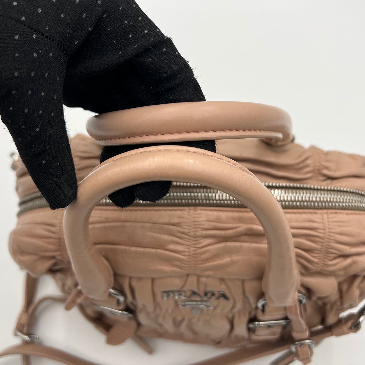 Prada Nude Pink Nappa Gaufre Handbag