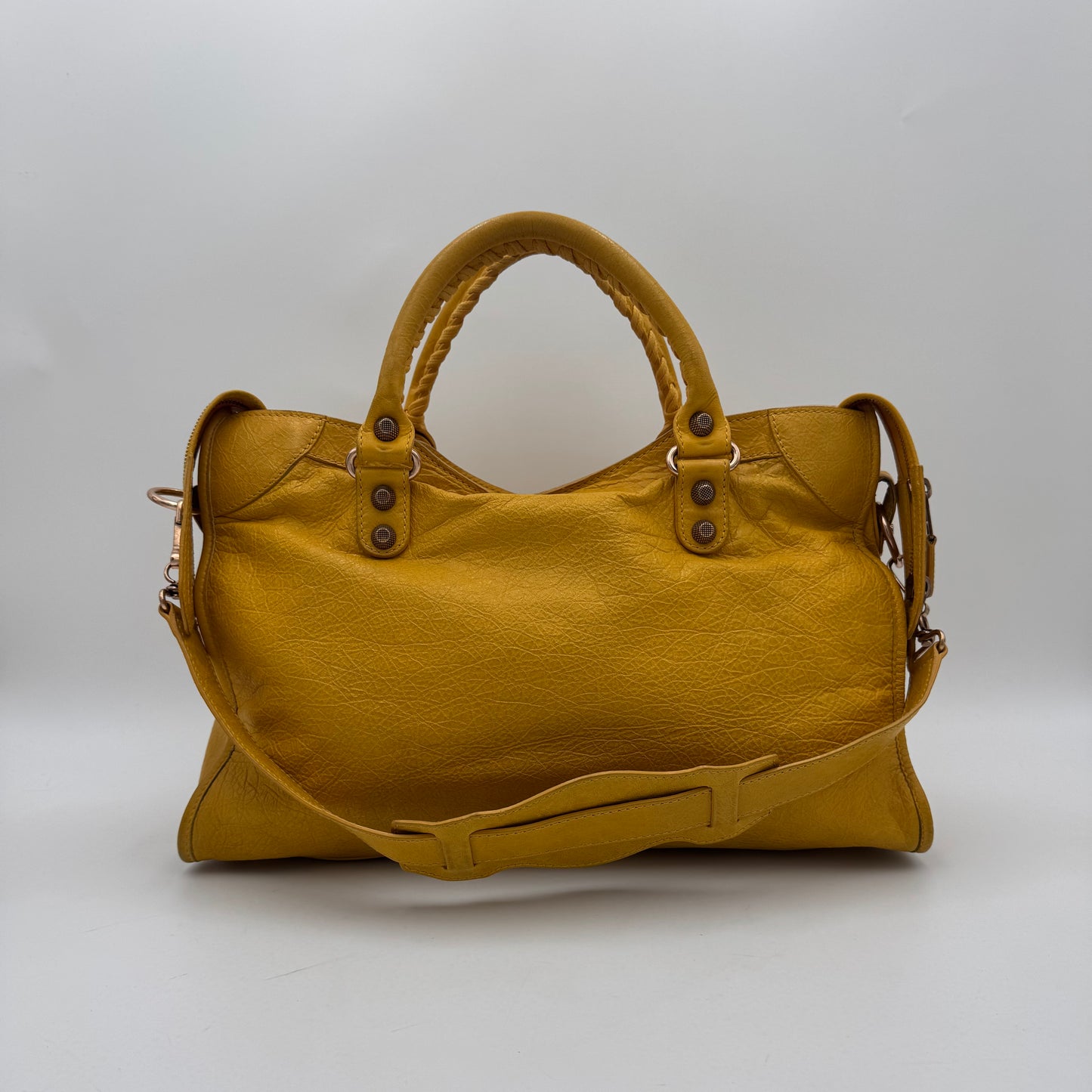 Balenciaga Mustard Yellow Leather Giant 12 City RGHW