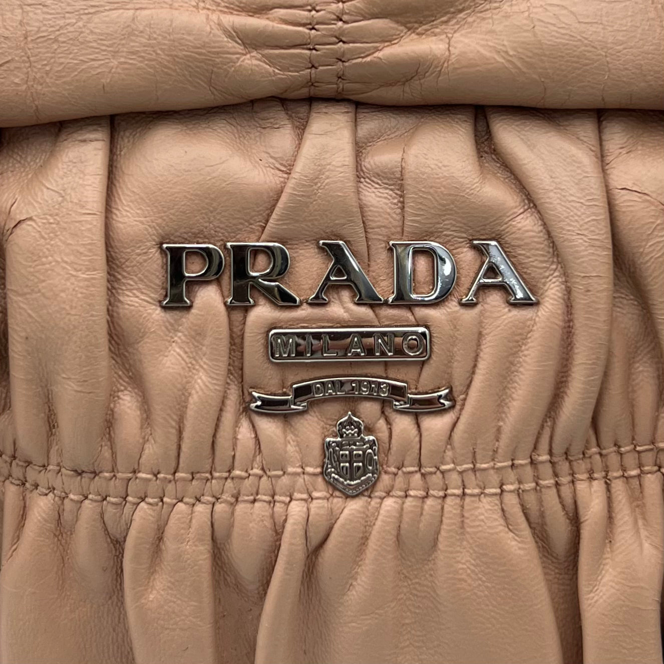 Prada Nude Pink Nappa Gaufre Handbag