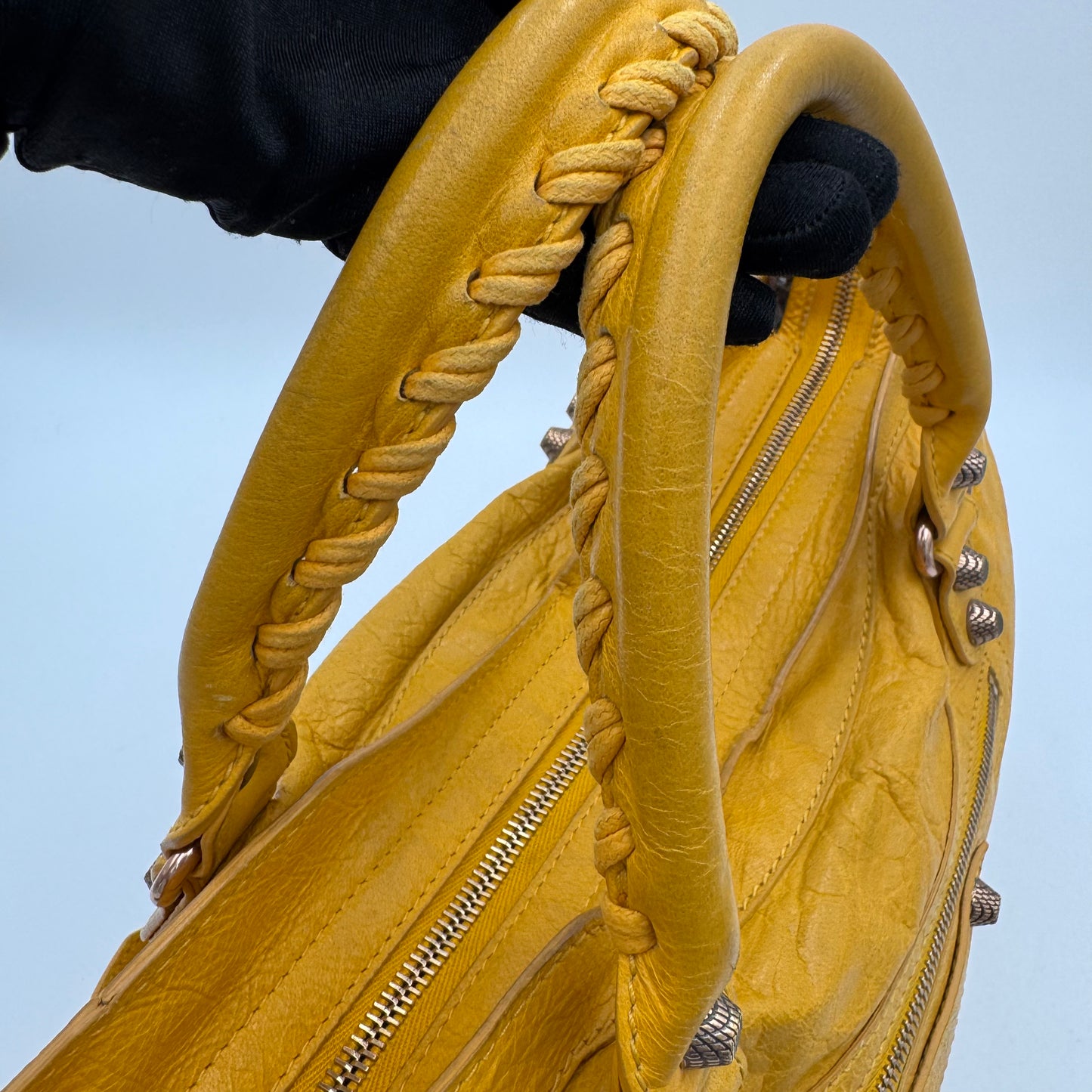 Balenciaga Mustard Yellow Leather Giant 12 City RGHW