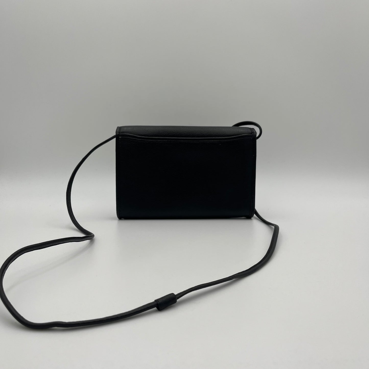 YSL Black Leather Envelope Flap Crossbody