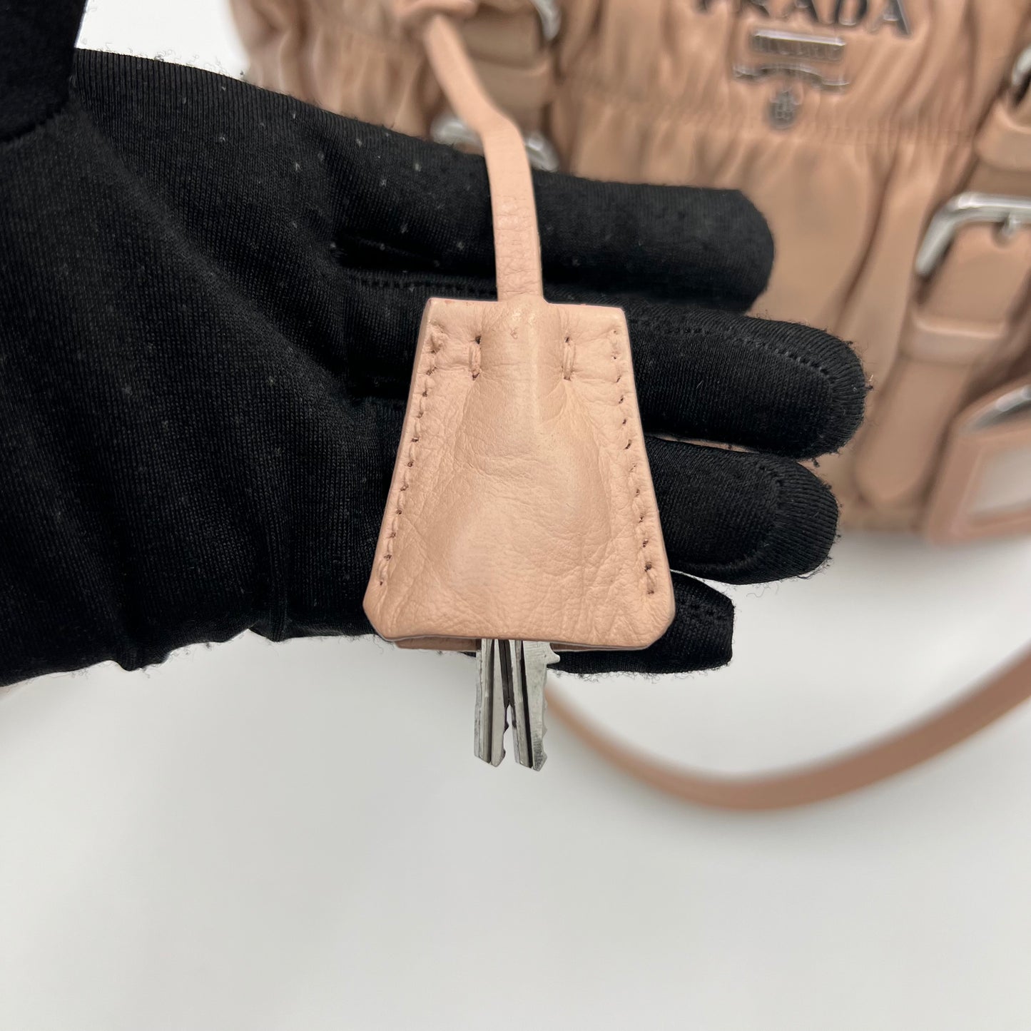 Prada Nude Pink Nappa Gaufre Handbag