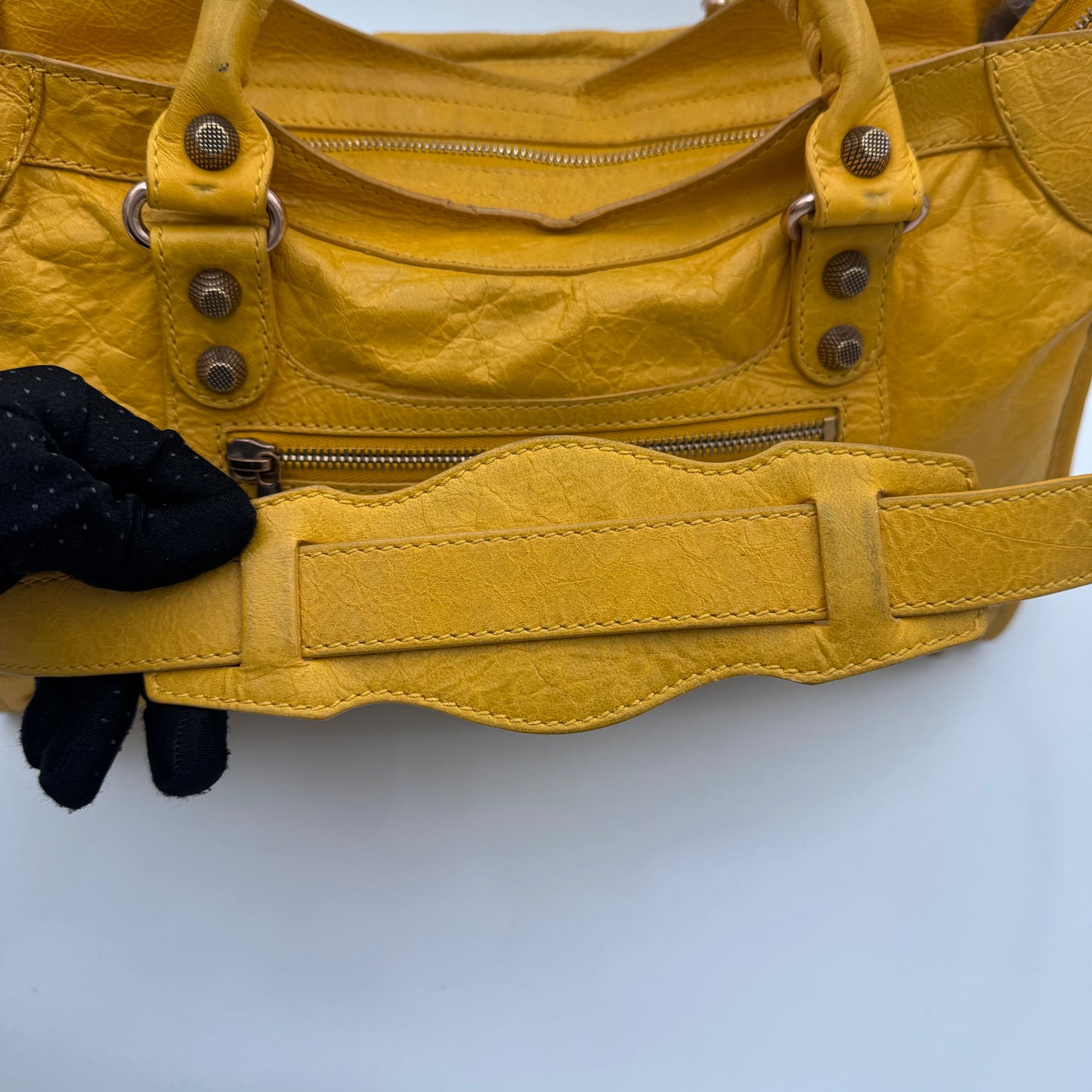 Balenciaga Mustard Yellow Leather Giant 12 City RGHW