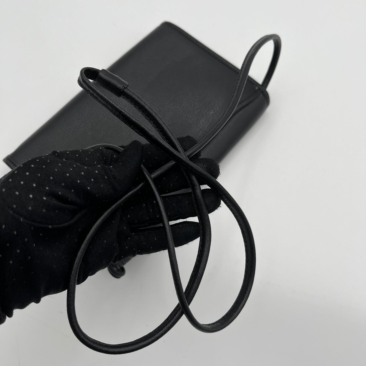 YSL Black Leather Envelope Flap Crossbody