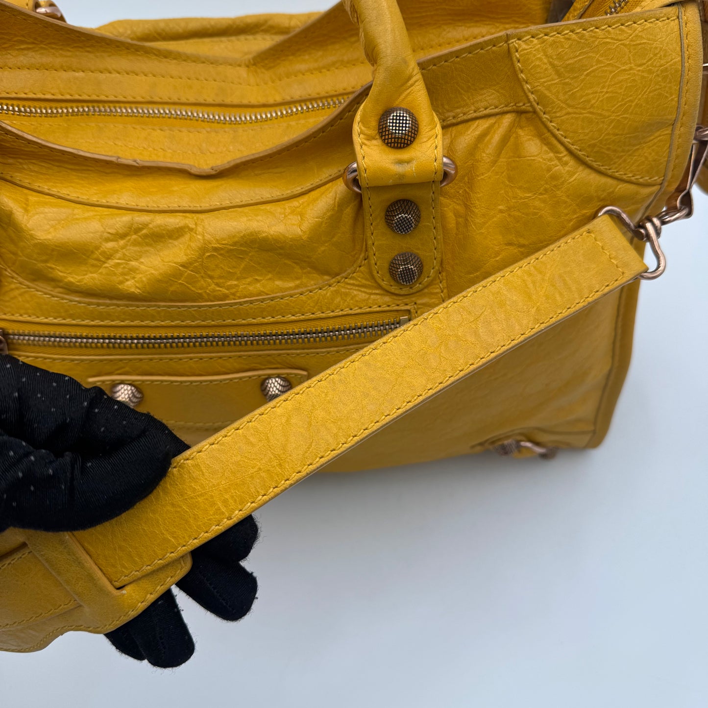 Balenciaga Mustard Yellow Leather Giant 12 City RGHW