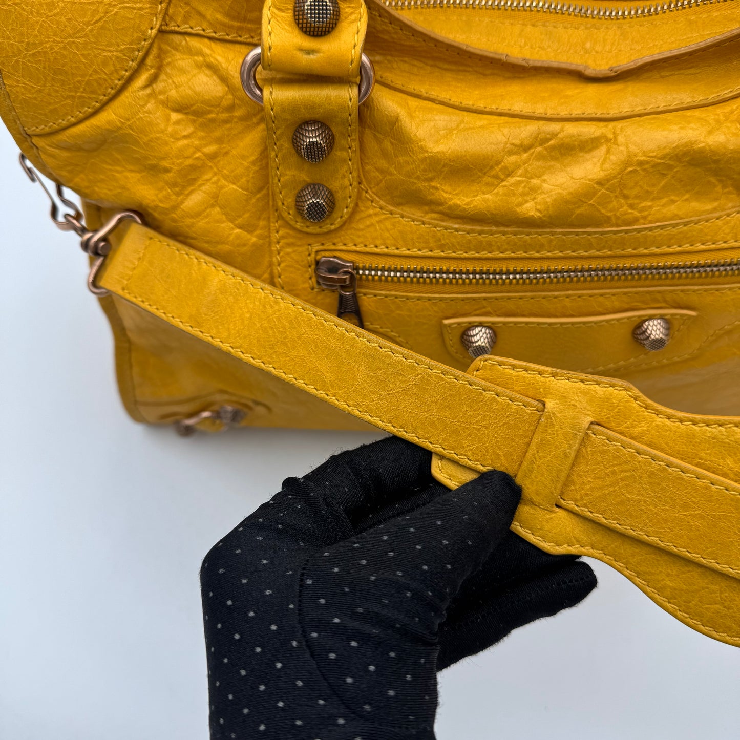 Balenciaga Mustard Yellow Leather Giant 12 City RGHW
