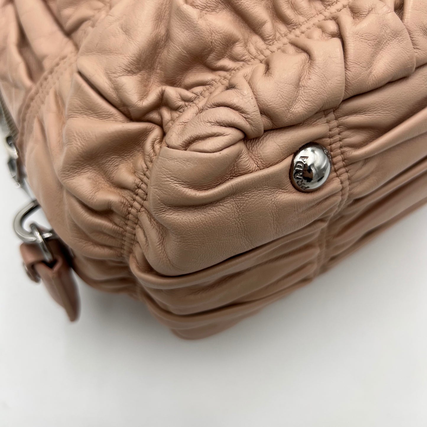 Prada Nude Pink Nappa Gaufre Handbag