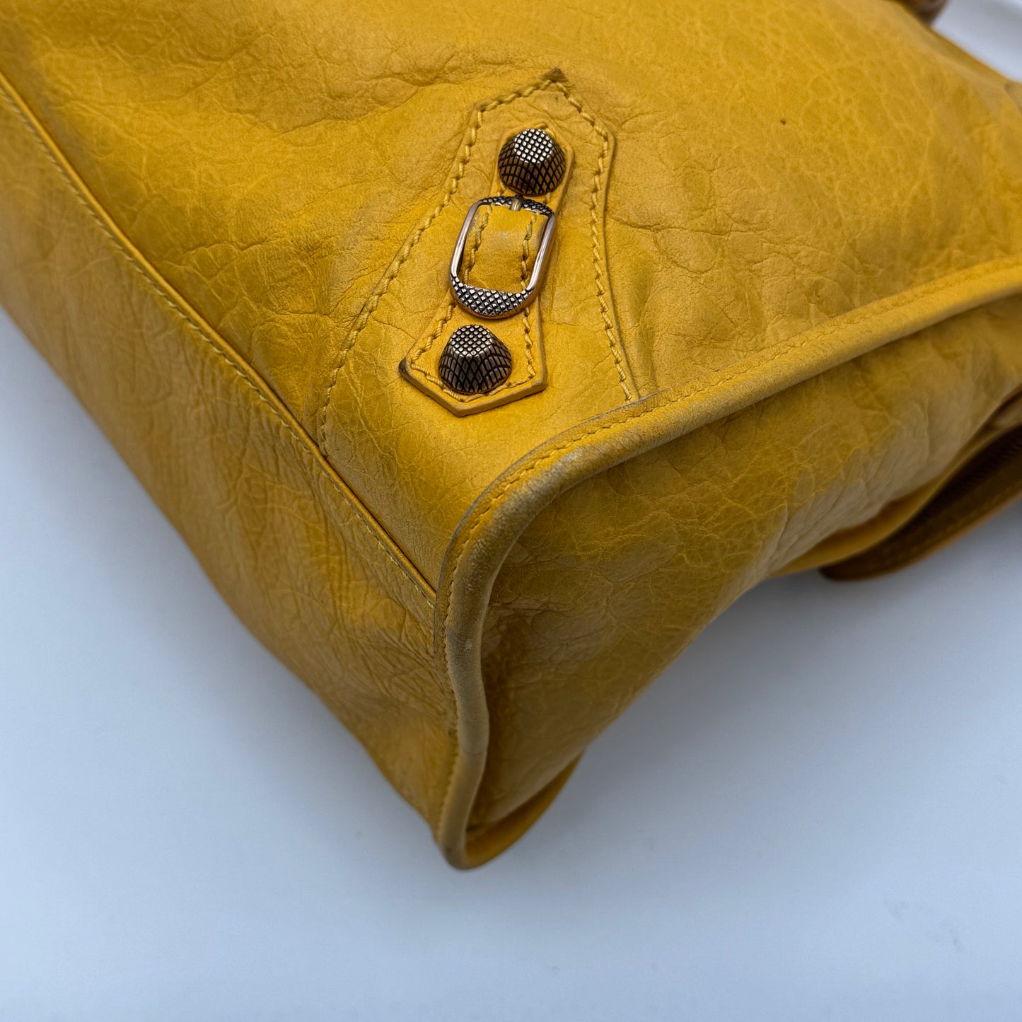 Balenciaga Mustard Yellow Leather Giant 12 City RGHW