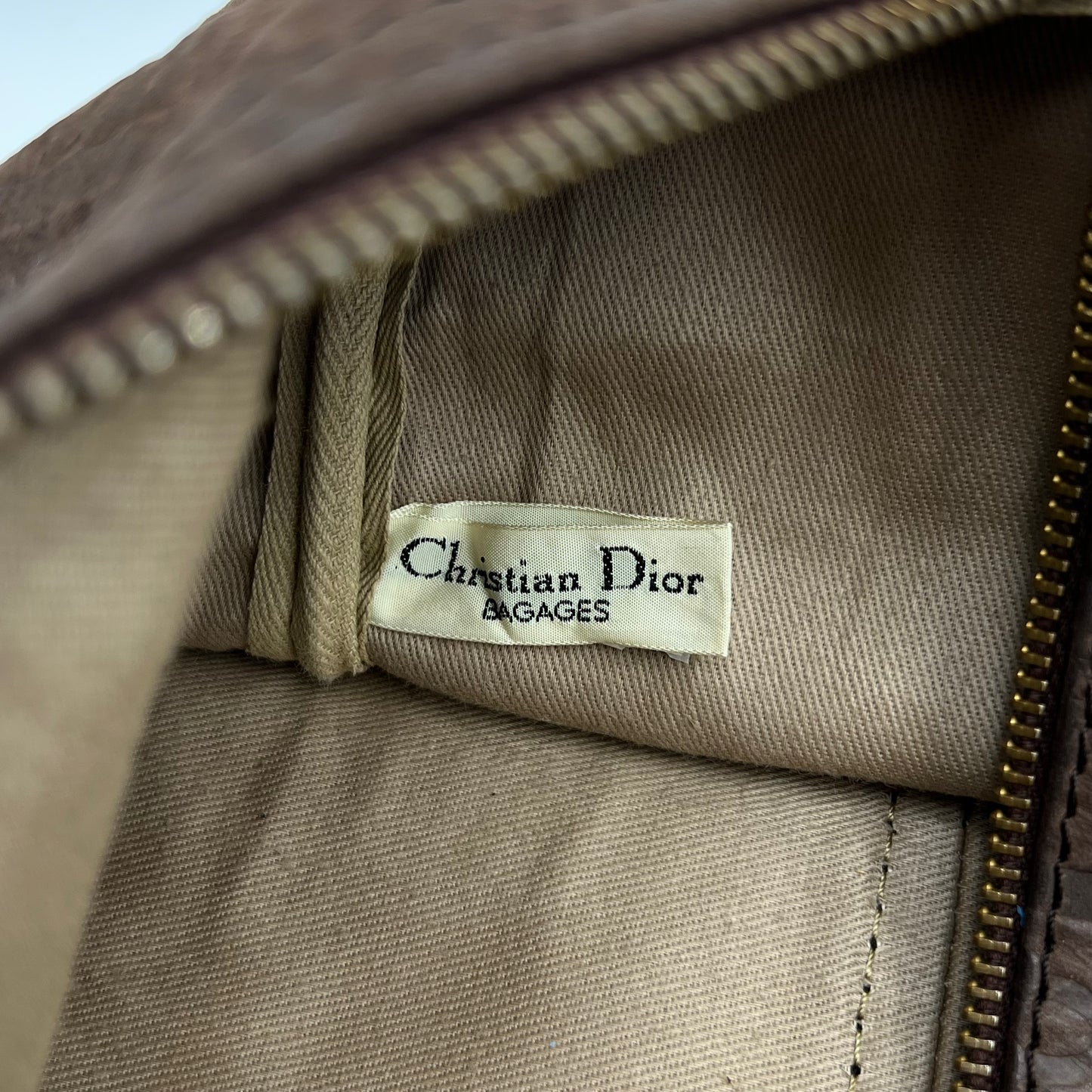 Christian Dior 1980S Brown Trotter Embossed Leather Boston 30