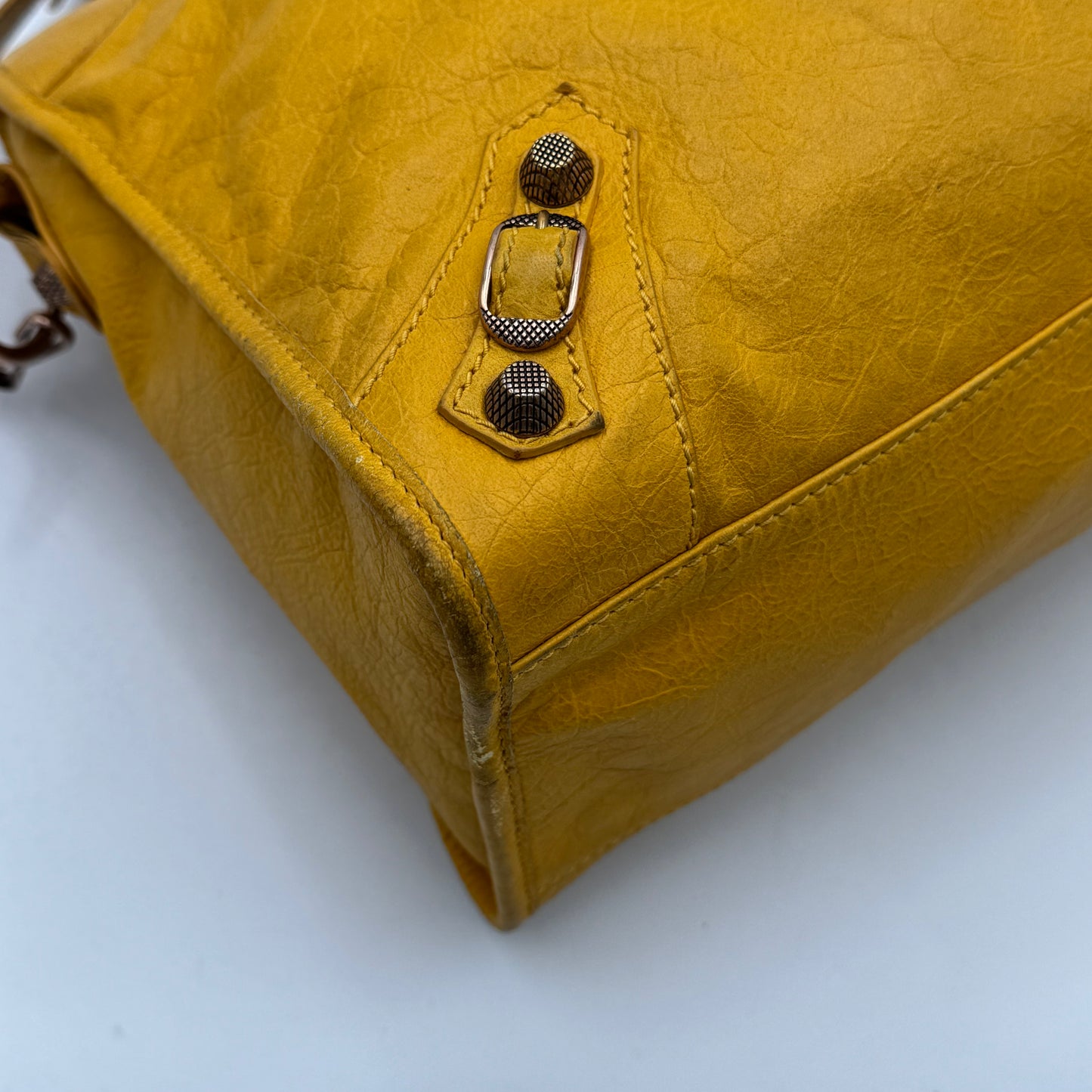 Balenciaga Mustard Yellow Leather Giant 12 City RGHW