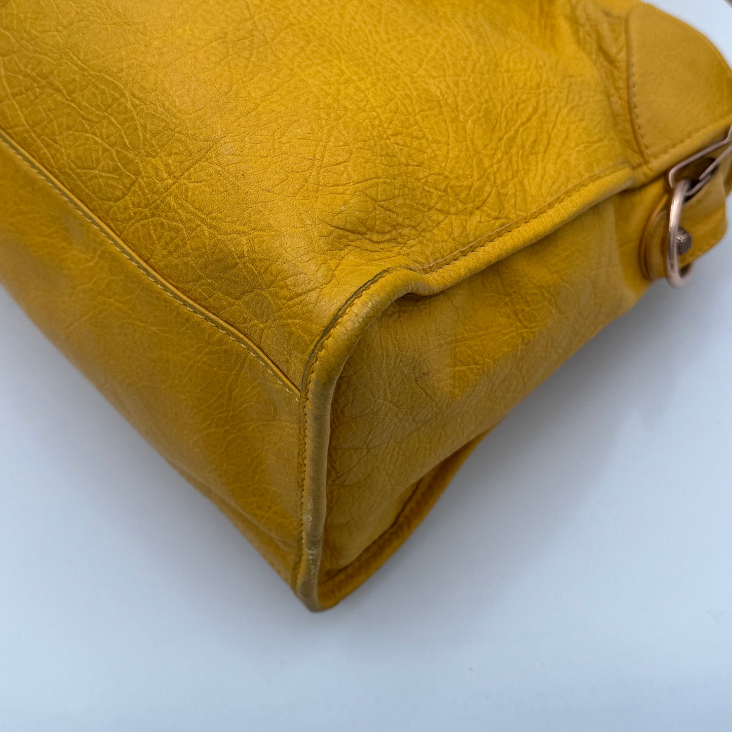 Balenciaga Mustard Yellow Leather Giant 12 City RGHW