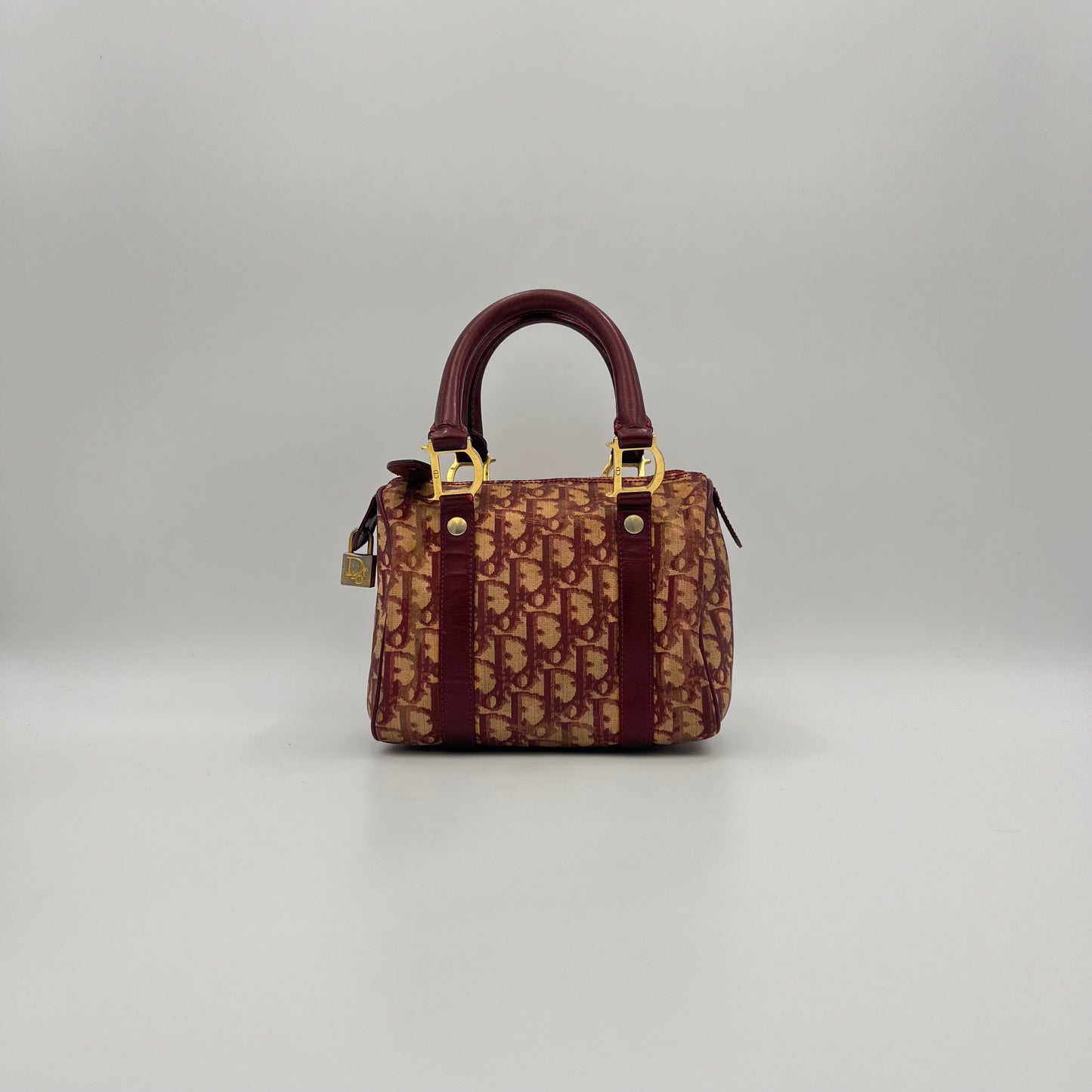 Christian Dior Burgundy Oblique PVC Mini Boston