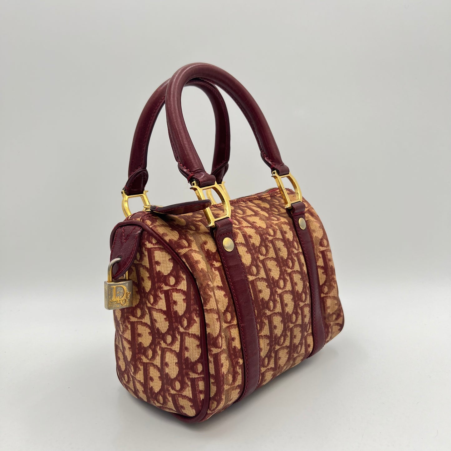 Christian Dior Burgundy Oblique PVC Mini Boston