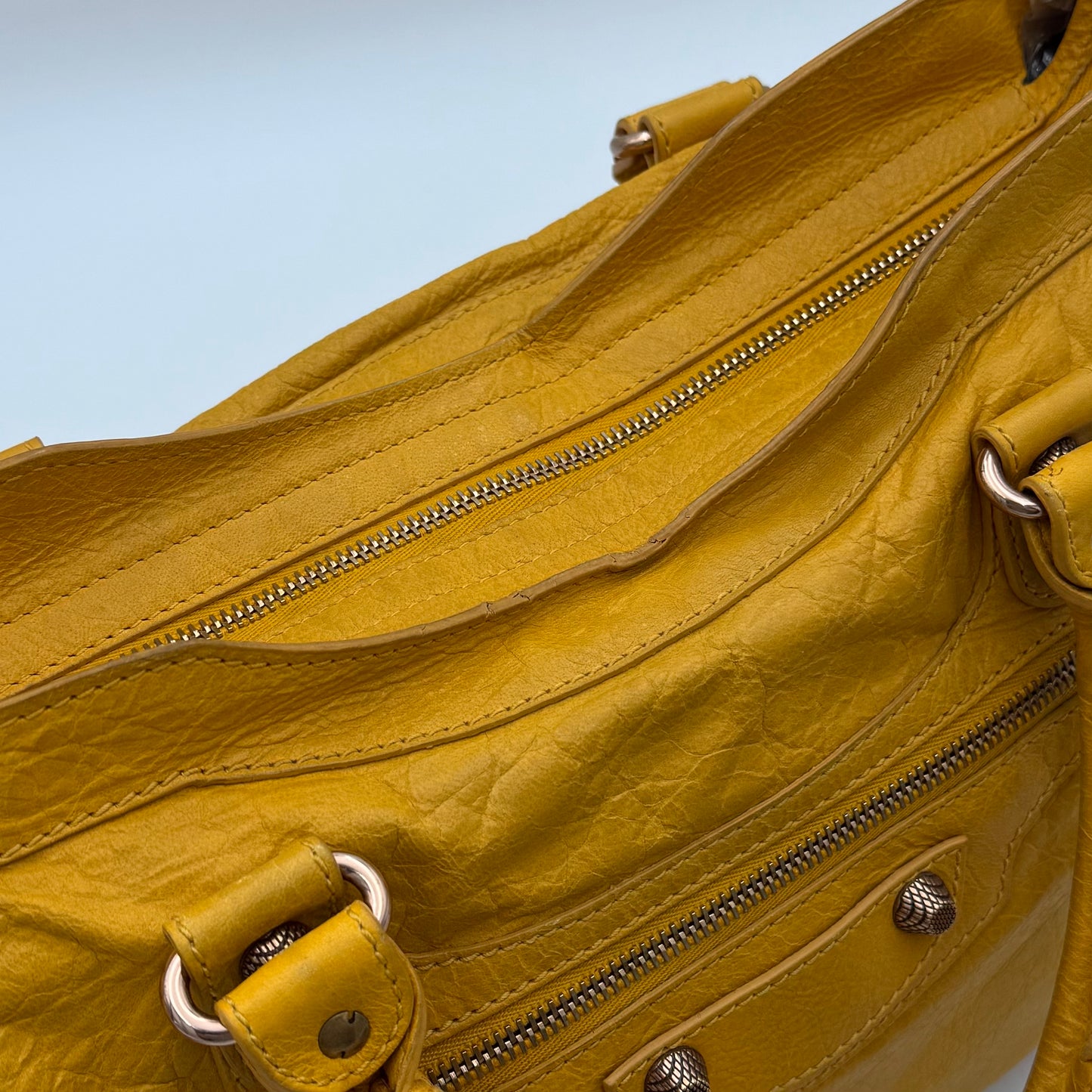 Balenciaga Mustard Yellow Leather Giant 12 City RGHW