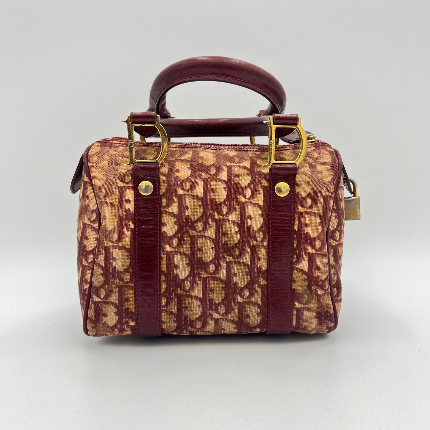 Christian Dior Burgundy Oblique PVC Mini Boston