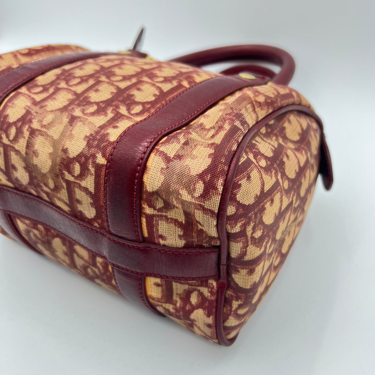 Christian Dior Burgundy Oblique PVC Mini Boston