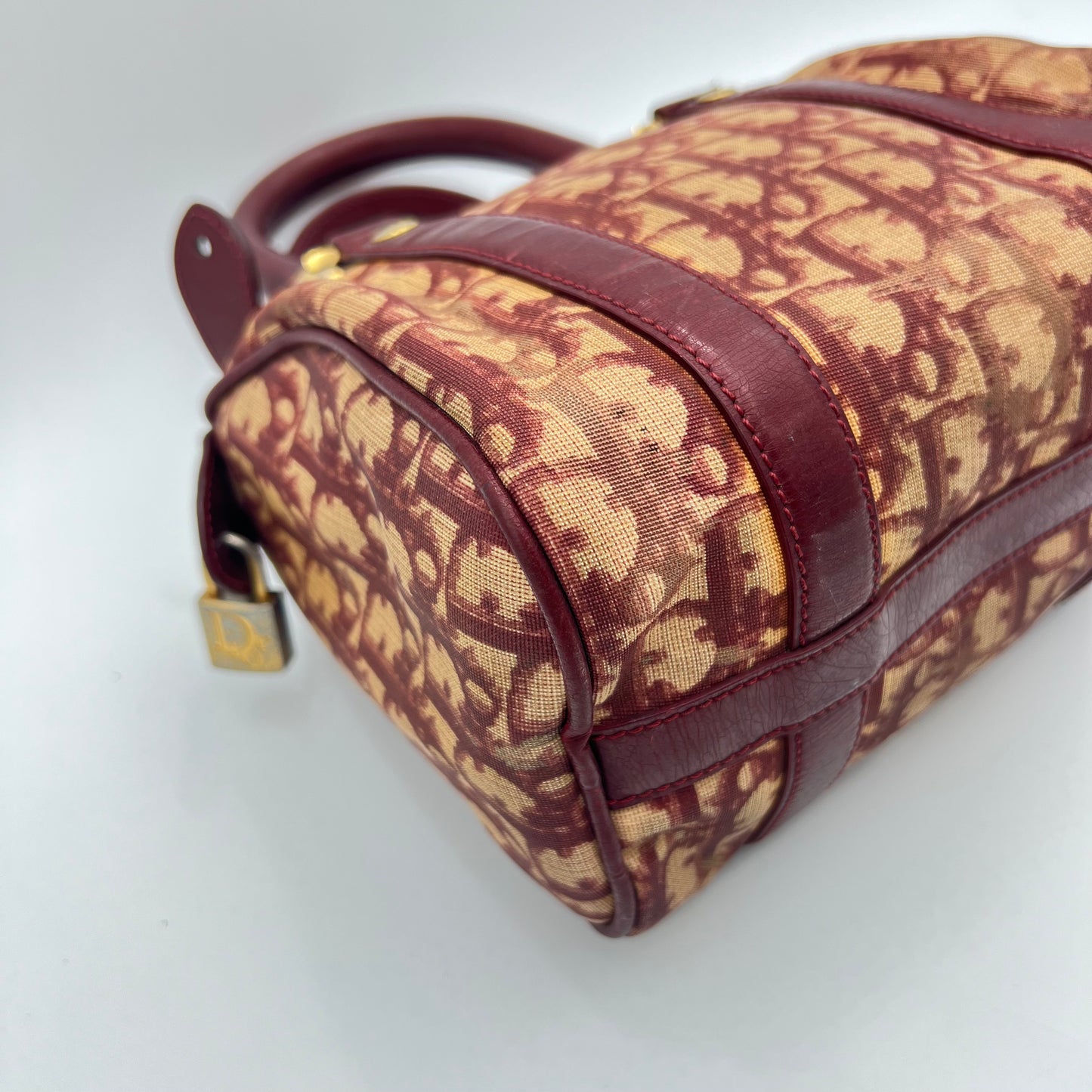 Christian Dior Burgundy Oblique PVC Mini Boston