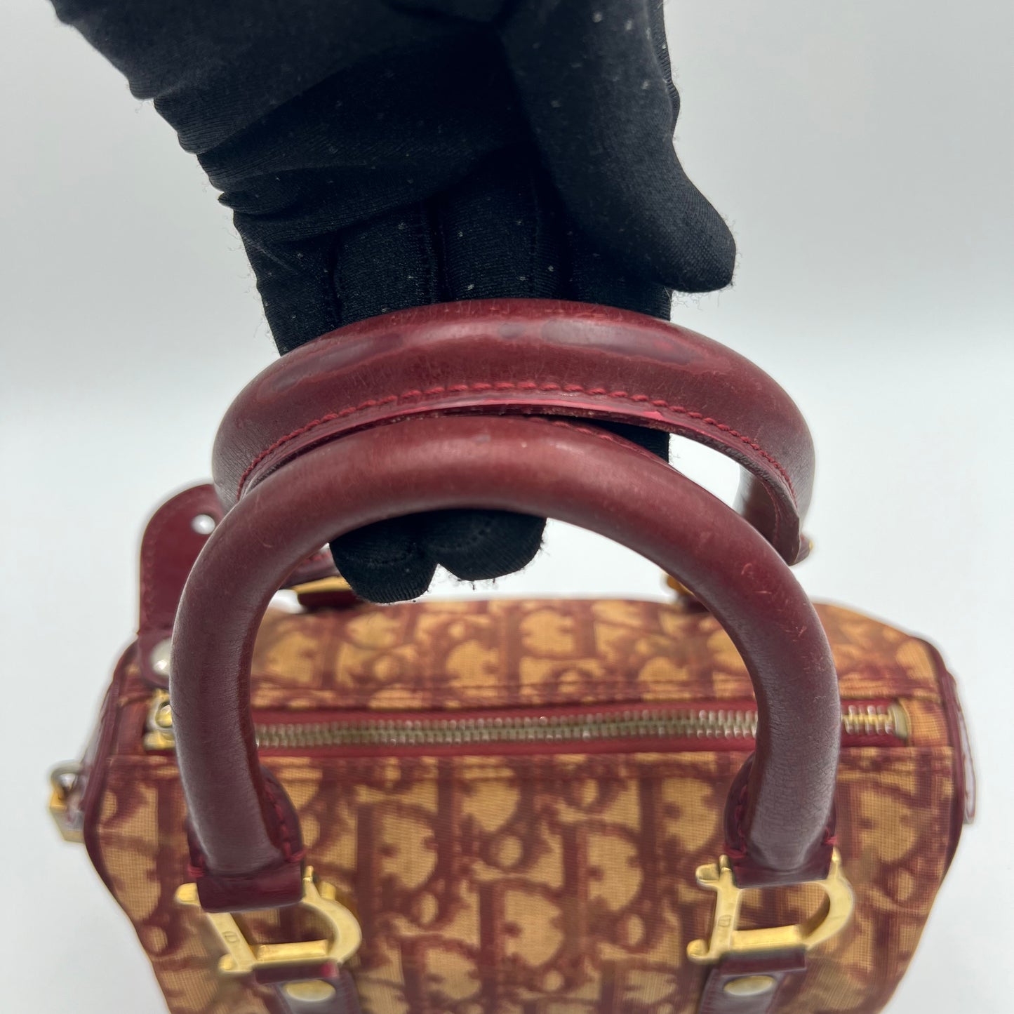 Christian Dior Burgundy Oblique PVC Mini Boston