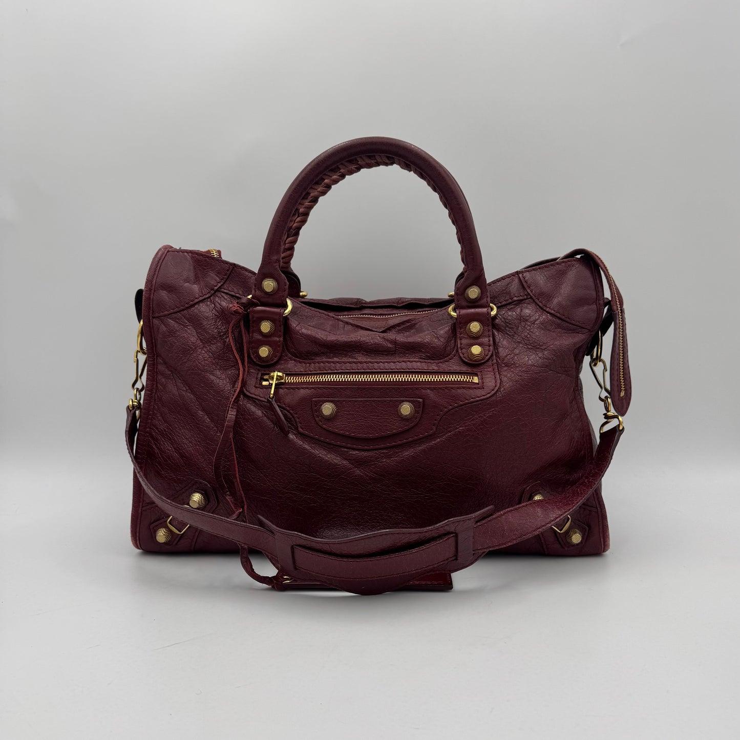 Balenciaga Burgundy Leather Giant 12 City GHW