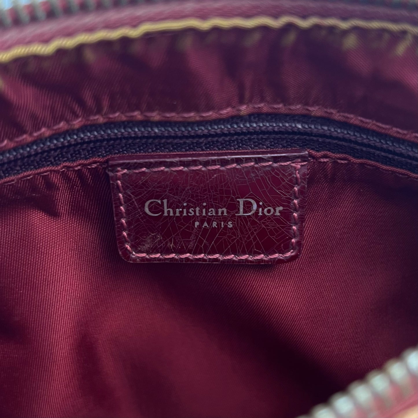 Christian Dior Burgundy Oblique PVC Mini Boston