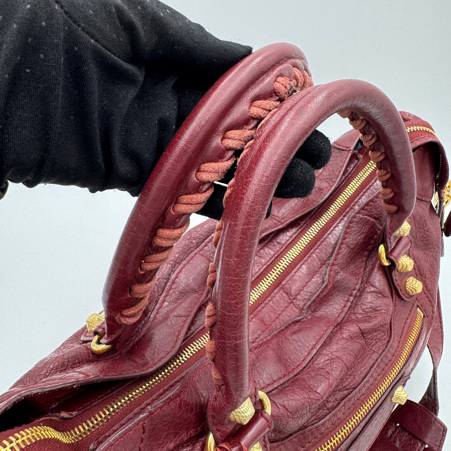 Balenciaga Burgundy Leather Giant 12 City GHW