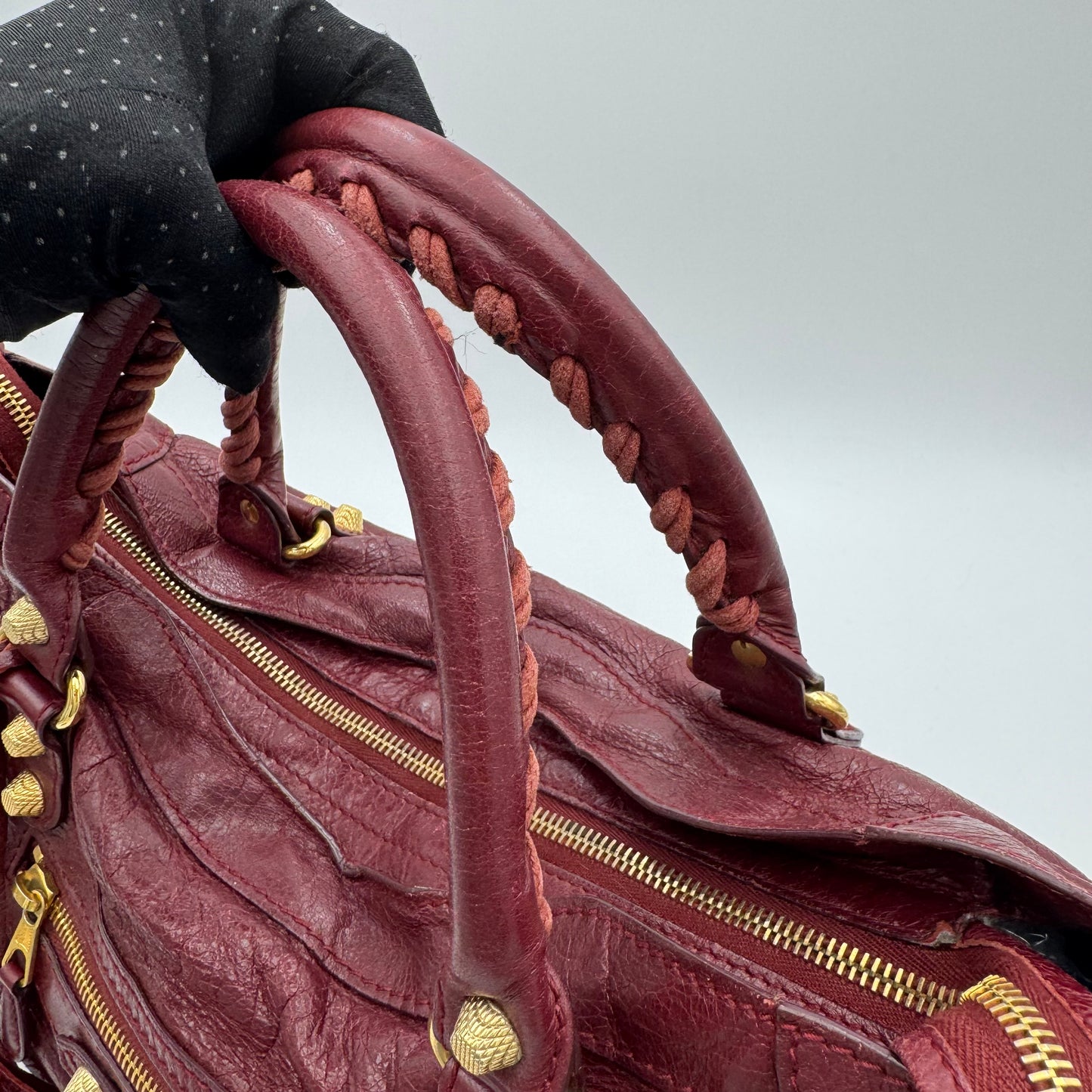 Balenciaga Burgundy Leather Giant 12 City GHW