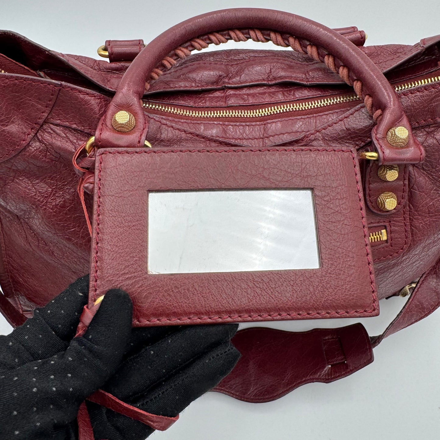 Balenciaga Burgundy Leather Giant 12 City GHW