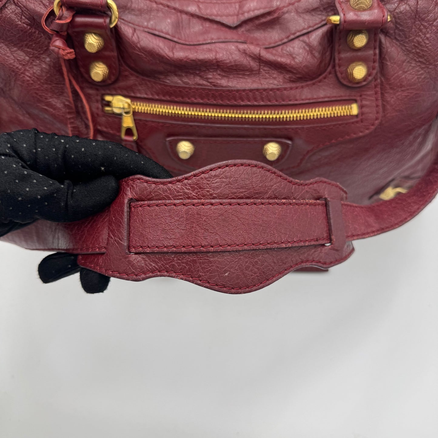 Balenciaga Burgundy Leather Giant 12 City GHW