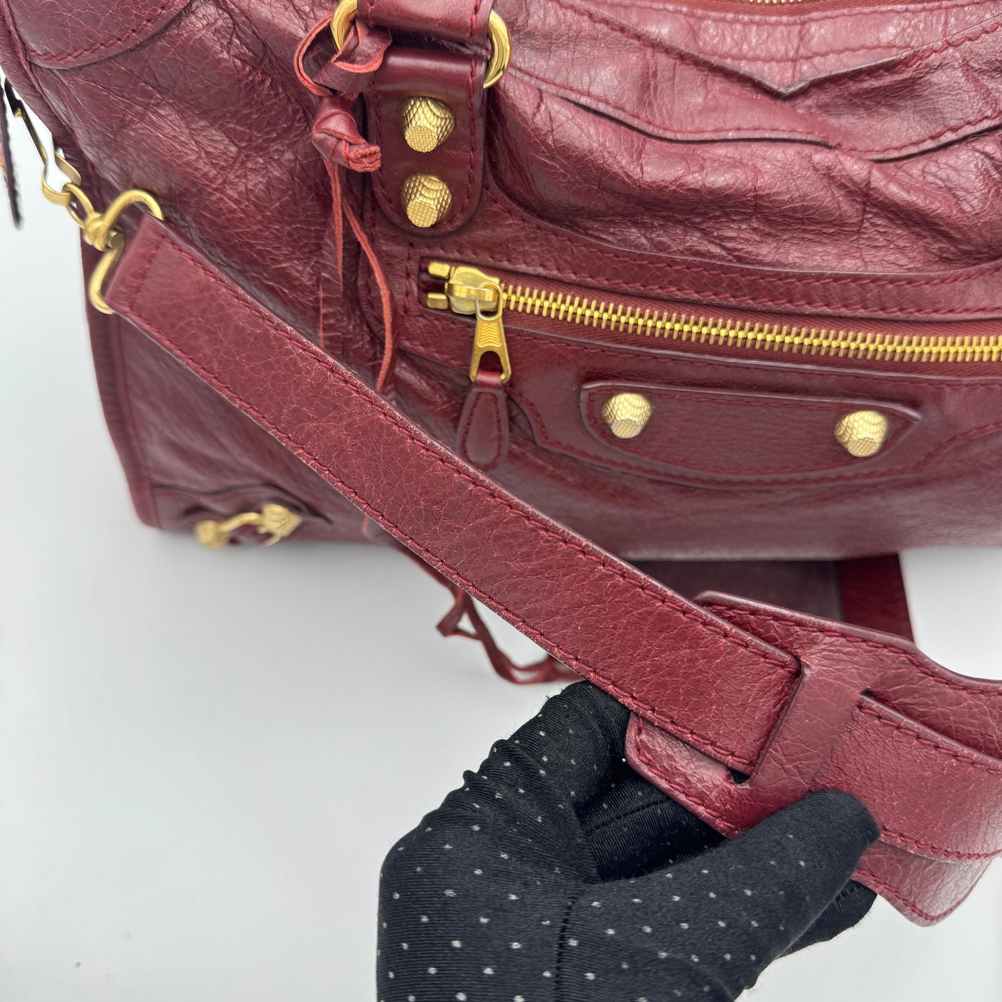 Balenciaga Burgundy Leather Giant 12 City GHW