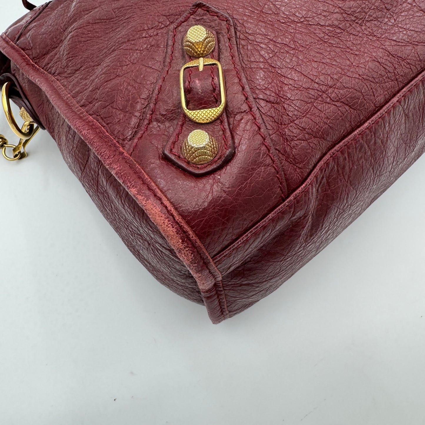 Balenciaga Burgundy Leather Giant 12 City GHW