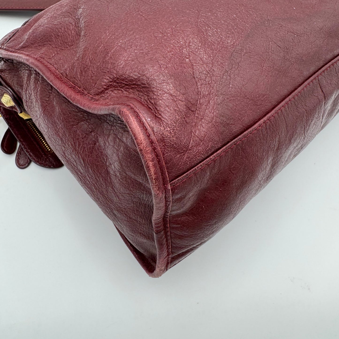 Balenciaga Burgundy Leather Giant 12 City GHW