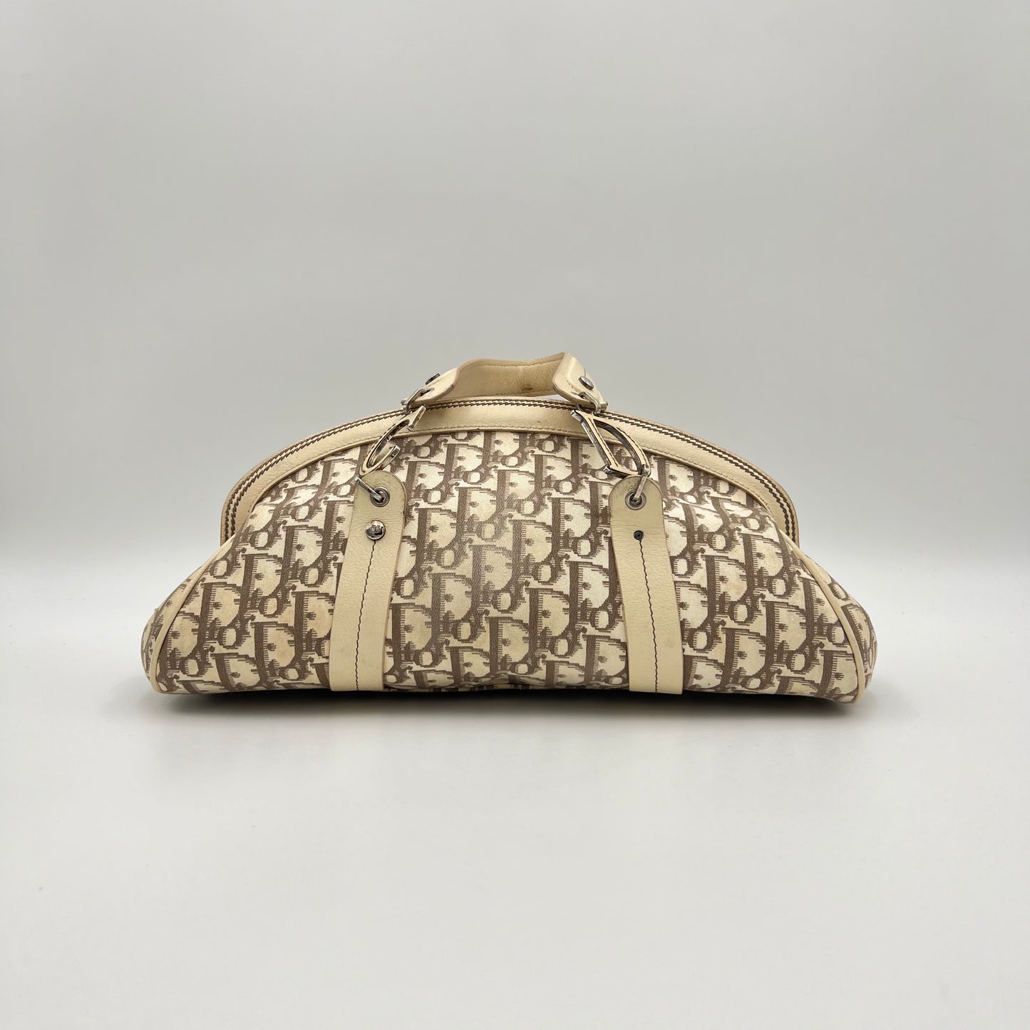 Christian Dior Beige Diorissimo Floral Embroidered Handbag