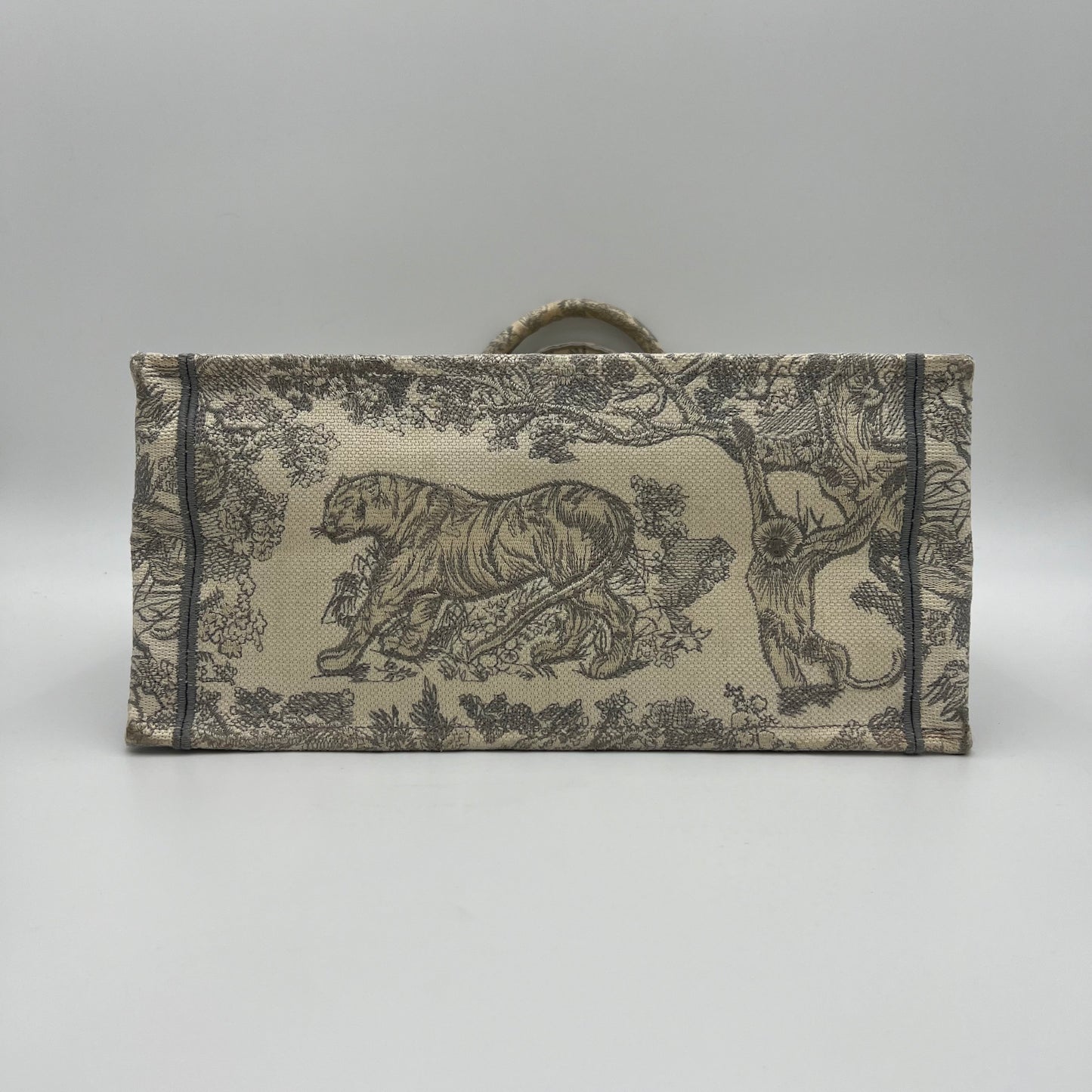 Christian Dior Gray Toile De Jouy Medium Book Tote