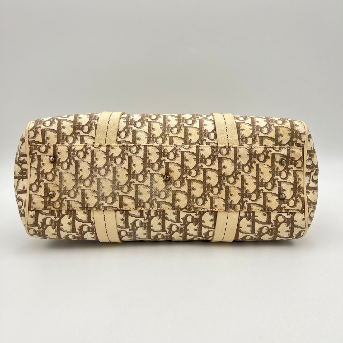 Christian Dior Beige Diorissimo Floral Embroidered Handbag