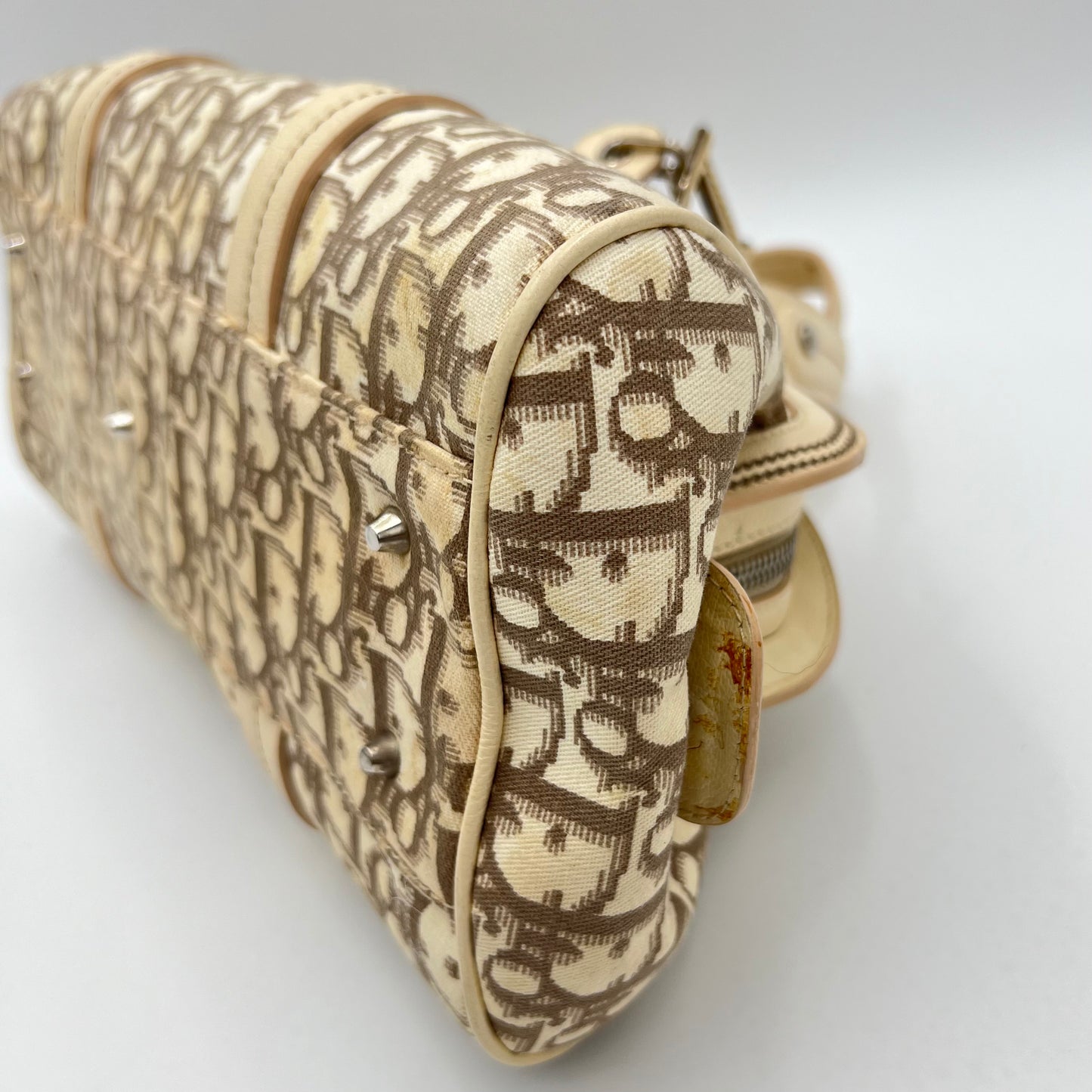 Christian Dior Beige Diorissimo Floral Embroidered Handbag