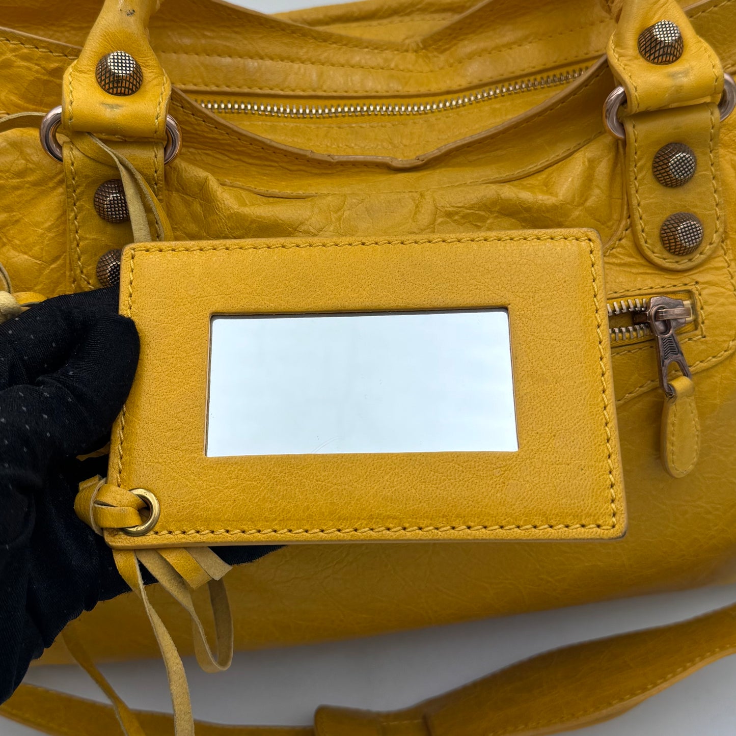 Balenciaga Mustard Yellow Leather Giant 12 City RGHW