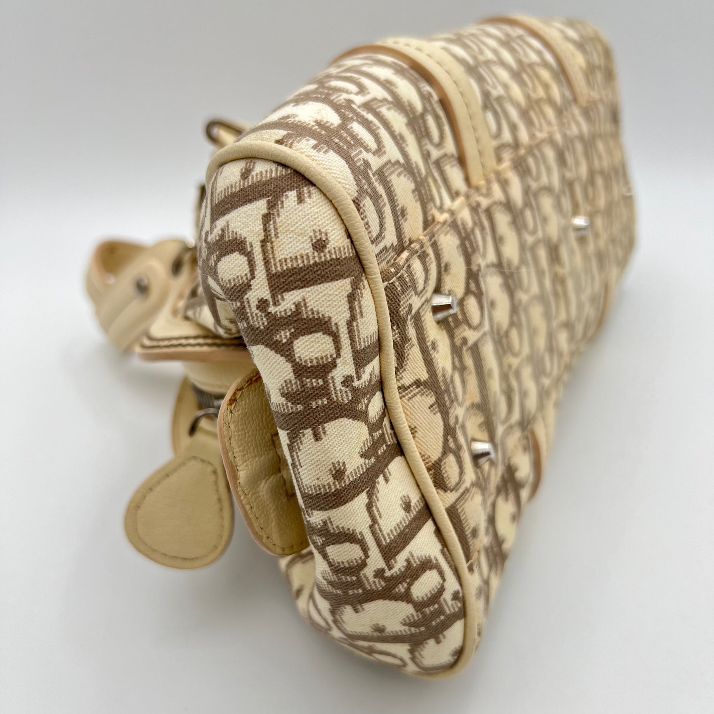 Christian Dior Beige Diorissimo Floral Embroidered Handbag