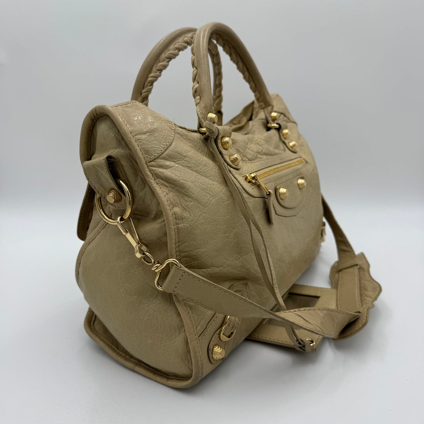 Balenciaga Beige Leather Giant 12 City GHW