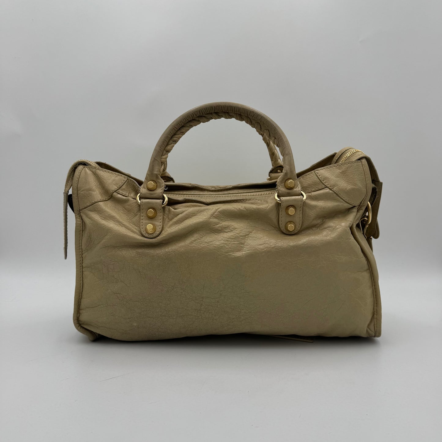 Balenciaga Beige Leather Giant 12 City GHW