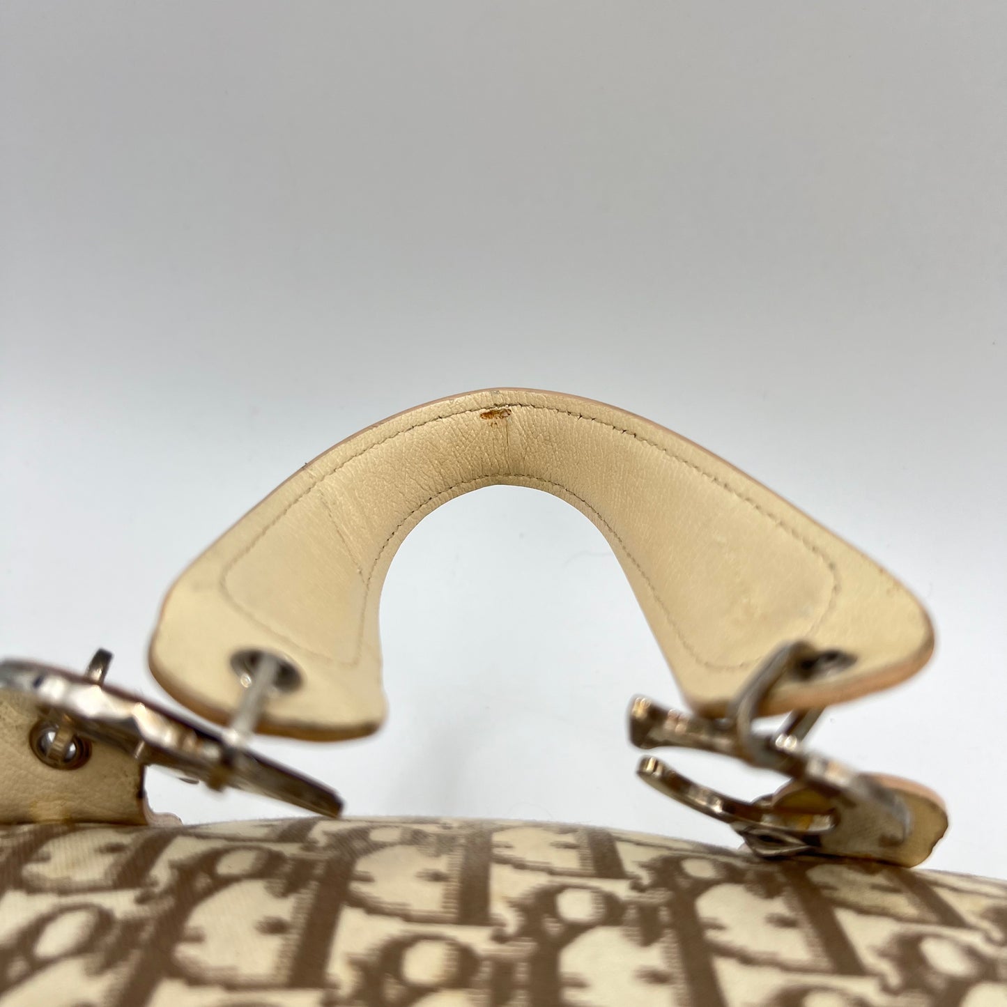 Christian Dior Beige Diorissimo Floral Embroidered Handbag