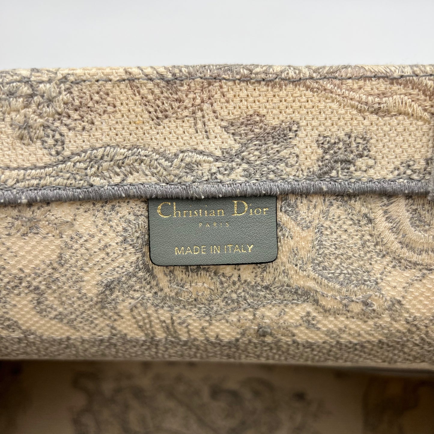 Christian Dior Gray Toile De Jouy Medium Book Tote