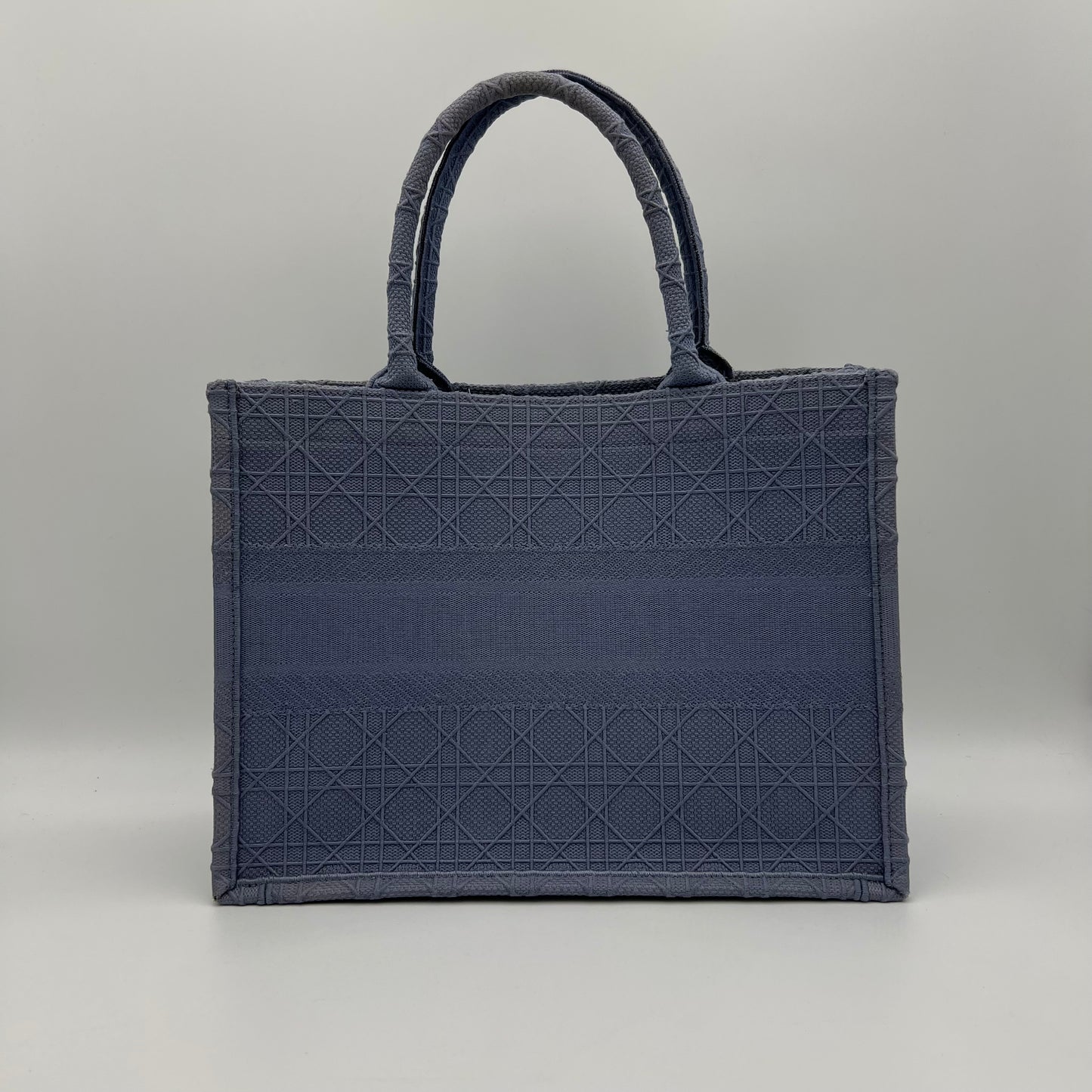 Christian Dior Denim Blue Embroidered Medium Book Tote