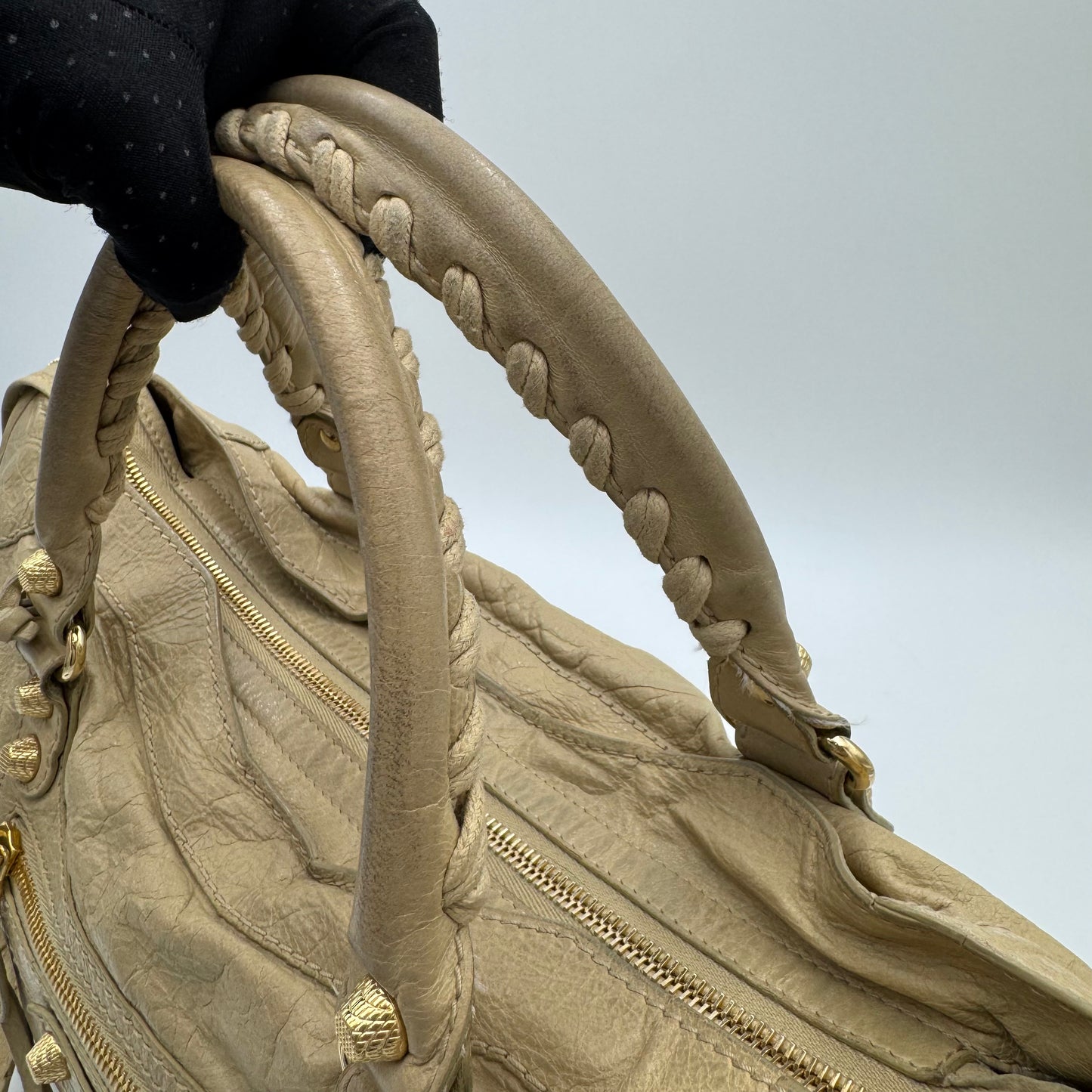 Balenciaga Beige Leather Giant 12 City GHW